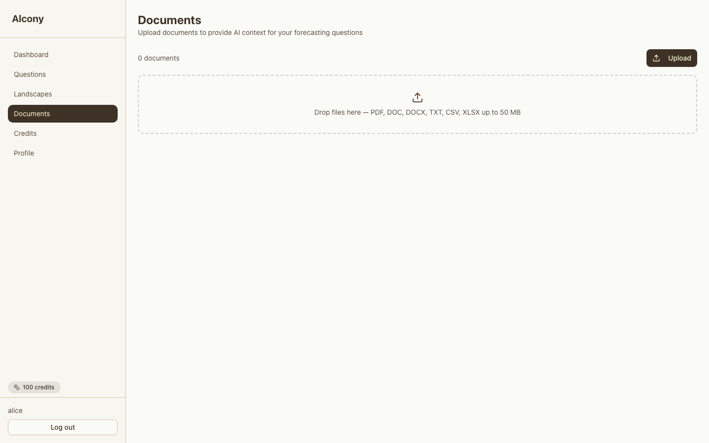 Documents library page