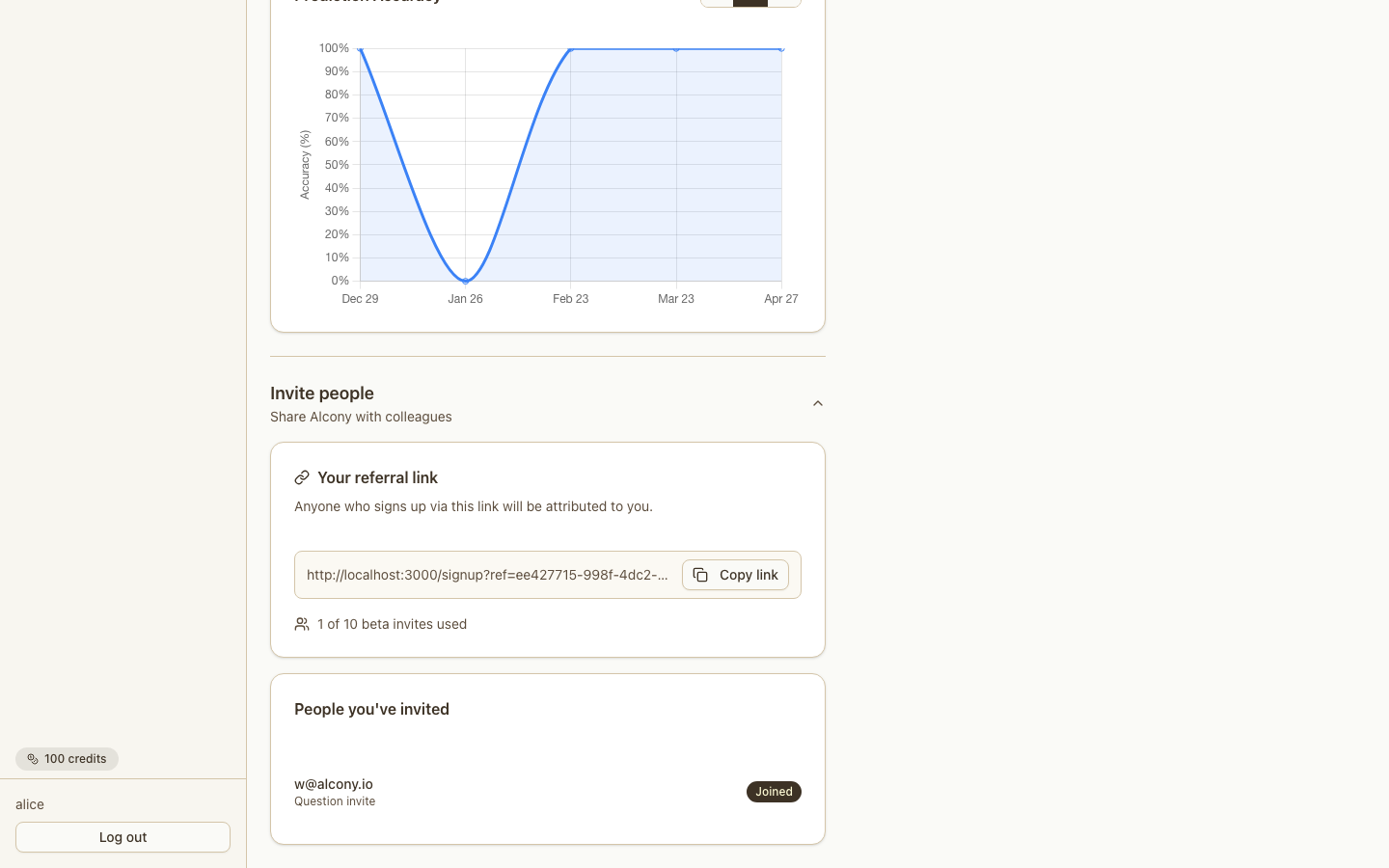 Invite people referral hub